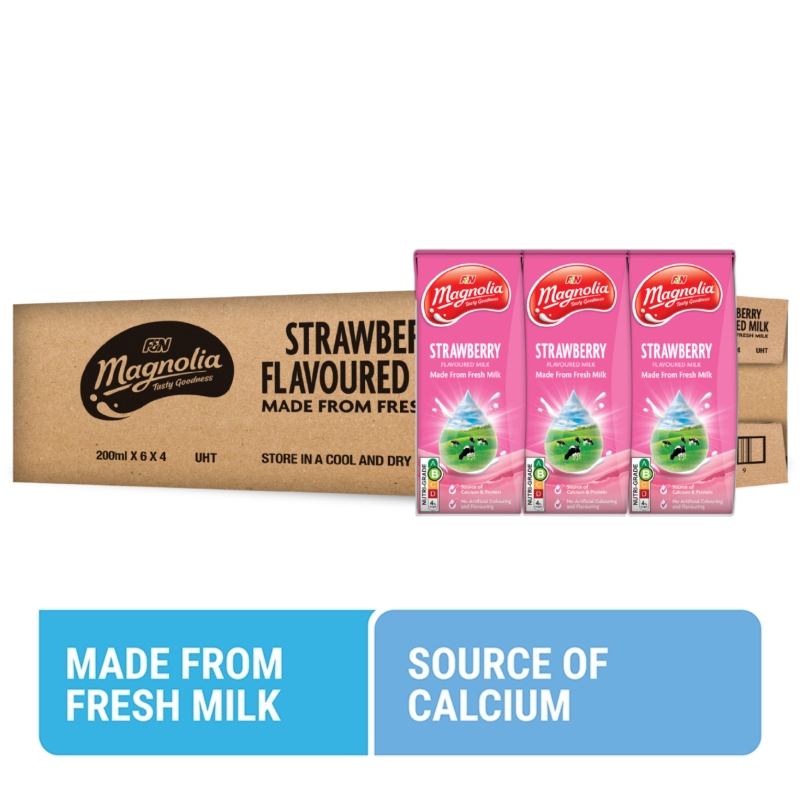 Magnolia UHT Strawberry Fresh Milk 200ml x 24
