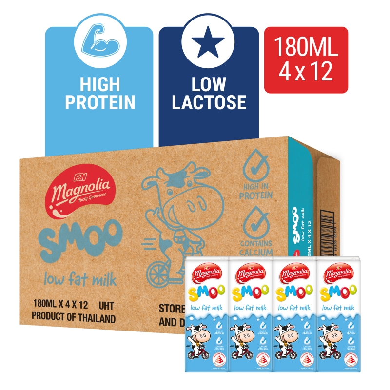 MAGNOLIA UHT SMOO LOW FAT PLAIN 180ML X 48