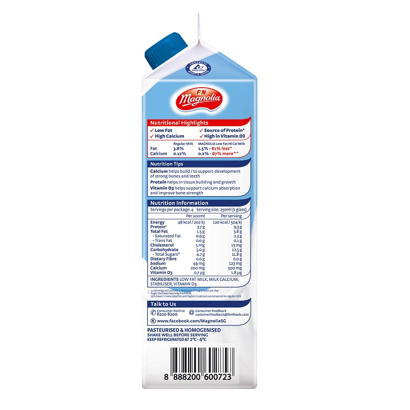 MAGNOLIA Low Fat Hi Calcium Milk 1L