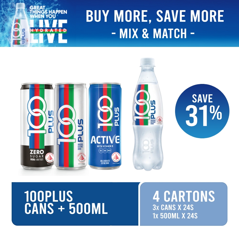 100PLUS Hydration Bundle Deal - Cans + 500ml